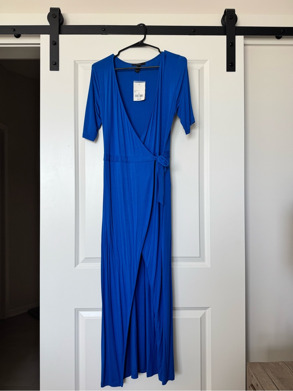 Forever 21 Royal Blue Wrap Maxi Dress with Side Tie